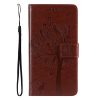 Peněženkové pouzdro Embossing Pattern Strom a kočka tmavofialové – Xiaomi Redmi 14C / Poco C75 | Levné Kryty | Levné Kryty | Levné Kryty