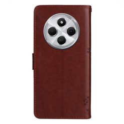 Alternative view of Peněženkové pouzdro Embossing Pattern Strom a kočka hnědé – Xiaomi Redmi 14C / Poco C75