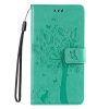 Peněženkové pouzdro Embossing Pattern Strom a kočka tmavorůžové – Xiaomi Redmi 14C / Poco C75 | Levné Kryty | Levné Kryty | Levné Kryty