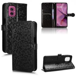Peněženkové pouzdro Honeycomb Dot Texture Case černé – Motorola Moto G55 5G | Levné Kryty | Levné Kryty | Levné Kryty