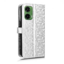 Alternative view of Peněženkové pouzdro Honeycomb Dot Texture Case stříbrné – Motorola Moto G55 5G