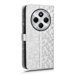 Peněženkové pouzdro Honeycomb Dot Texture Case stříbrné – Xiaomi Redmi 14C / Poco C75 | Levné Kryty | Levné Kryty | Levné Kryty