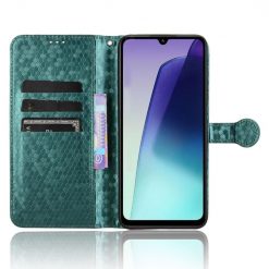 Peněženkové pouzdro Honeycomb Dot Texture Case zelené – Xiaomi Redmi 14C / Poco C75 | Levné Kryty | Levné Kryty | Levné Kryty