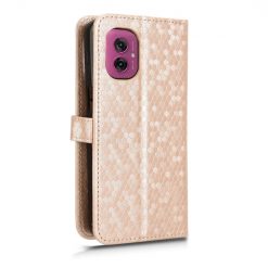 Alternative view of Peněženkové pouzdro Honeycomb Dot Texture Case zlaté – Motorola Moto G55 5G