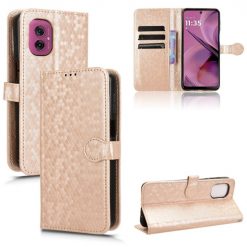 Peněženkové pouzdro Honeycomb Dot Texture Case zlaté – Motorola Moto G55 5G | Levné Kryty | Levné Kryty | Levné Kryty