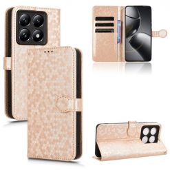 Peněženkové pouzdro Honeycomb Dot Texture Case zlaté – Xiaomi 14T Pro | Levné Kryty | Levné Kryty | Levné Kryty