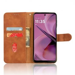 Peněženkové pouzdro Solid hnědé – Motorola Moto G55 5G | Levné Kryty | Levné Kryty | Levné Kryty
