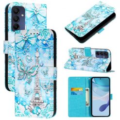 Samsung Galaxy A16 4G/5G Knížkové pouzdro Trendy Cross case Motyl a Paříž | Levné Kryty | Levné Kryty | Levné Kryty