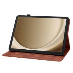 Knížkové pouzdro Embossing Pattern Lilie hnědé – Samsung Galaxy Tab A9+ / A11+ | Levné Kryty | Levné Kryty | Levné Kryty