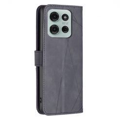 Knížkové pouzdro Rhombus černé – Motorola Moto G75 5G | Levné Kryty | Levné Kryty | Levné Kryty