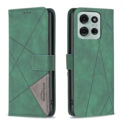 Knížkové pouzdro Rhombus zelené – Motorola Moto G75 5G | Levné Kryty | Levné Kryty | Levné Kryty