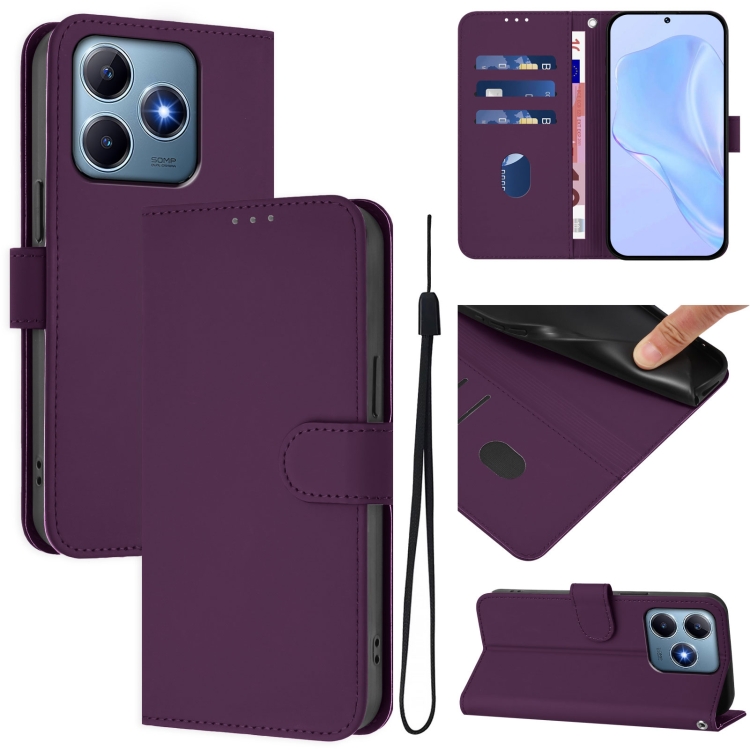 Peněženkové pouzdro Solid tmavofialové – Realme C61 / C63 | Levné Kryty | Levné Kryty | Levné Kryty