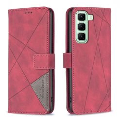 Knížkové pouzdro Rhombus červené – Infinix Hot 50 5G | Levné Kryty | Levné Kryty | Levné Kryty