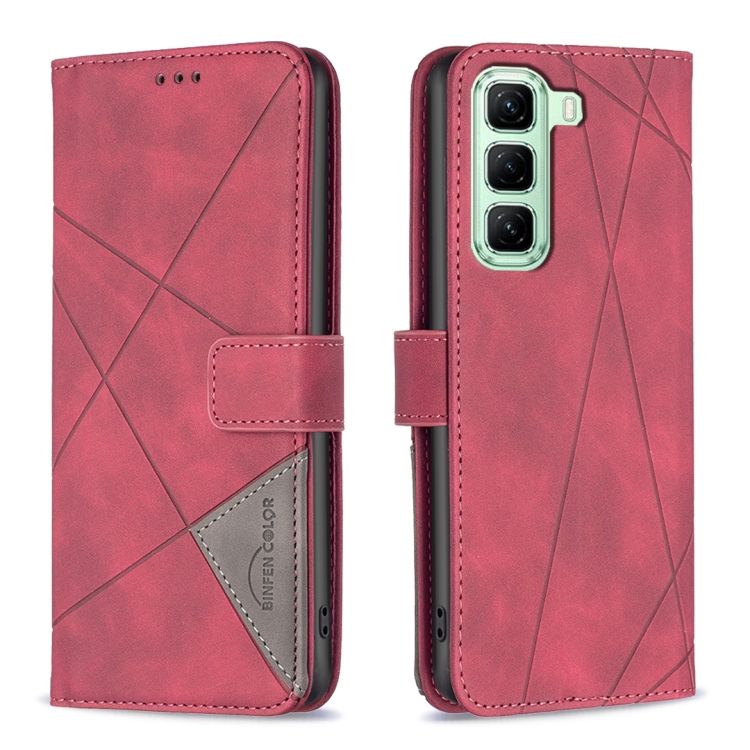 Knížkové pouzdro Rhombus červené – Infinix Hot 50 5G | Levné Kryty | Levné Kryty | Levné Kryty