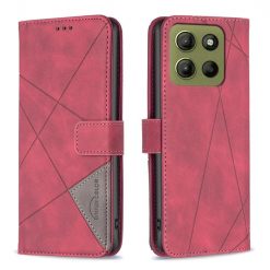 Knížkové pouzdro Rhombus červené – Motorola Moto G15 / G15 Power | Levné Kryty | Levné Kryty | Levné Kryty