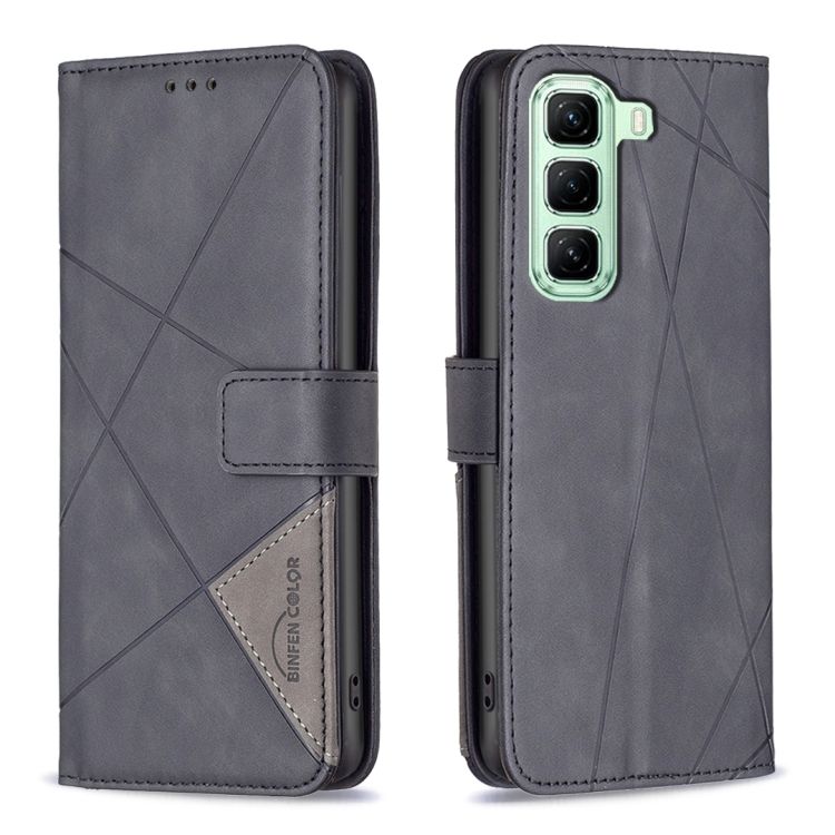 Knížkové pouzdro Rhombus černé – Infinix Hot 50 5G | Levné Kryty | Levné Kryty | Levné Kryty