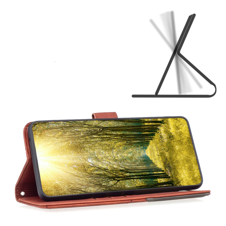 Knížkové pouzdro Rhombus hnědé – Infinix Hot 50 5G | Levné Kryty | Levné Kryty | Levné Kryty