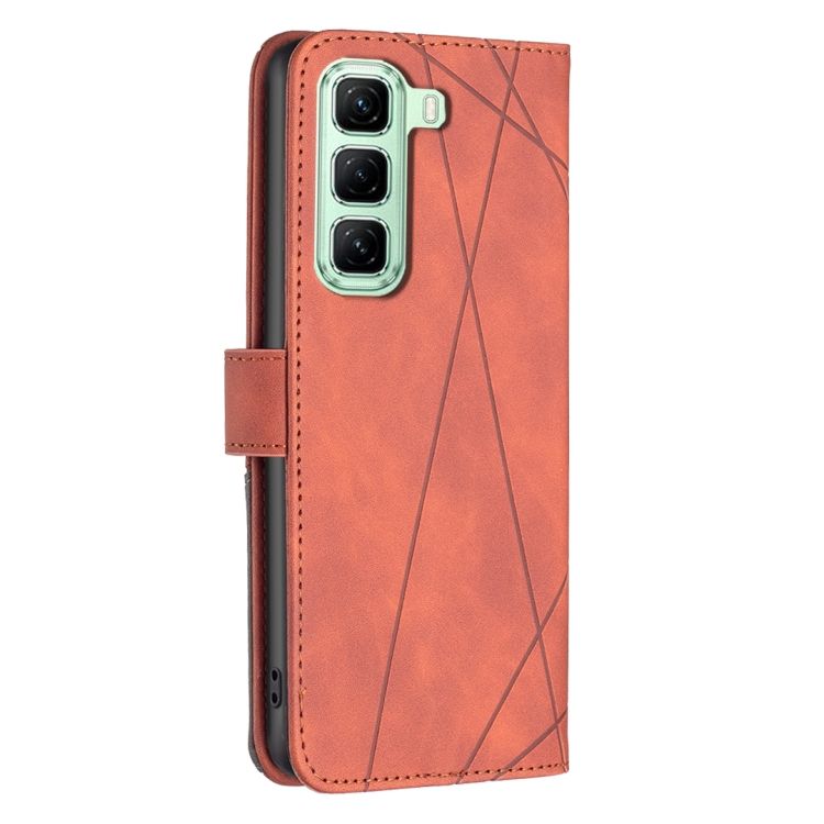 Knížkové pouzdro Rhombus hnědé – Infinix Hot 50 5G | Levné Kryty | Levné Kryty | Levné Kryty