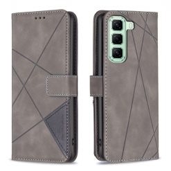 Knížkové pouzdro Rhombus šedé – Infinix Hot 50 5G | Levné Kryty | Levné Kryty | Levné Kryty