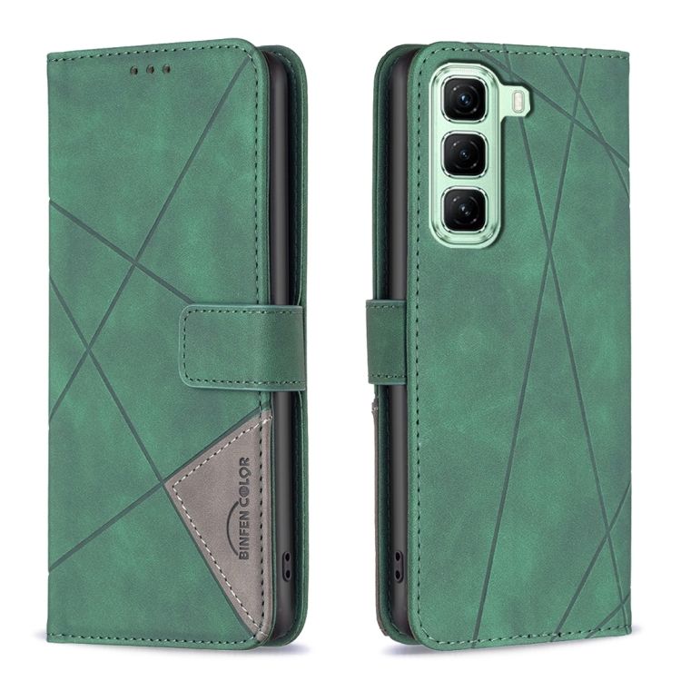 Knížkové pouzdro Rhombus zelené – Infinix Hot 50 5G | Levné Kryty | Levné Kryty | Levné Kryty