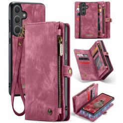 Multifunkční peněženkové pouzdro CaseMe Detachable červené – Samsung Galaxy S25+ (S25 Plus)