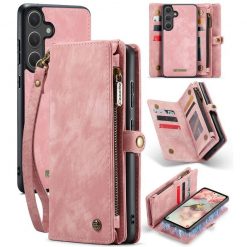 Multifunkční peněženkové pouzdro CaseMe Detachable růžové – Samsung Galaxy S25+ (S25 Plus)