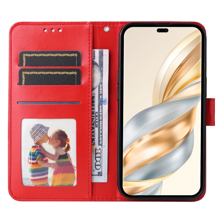 Peněženkové pouzdro Embossing Pattern Slunečnice červené – Honor Magic 7 Lite | Levné Kryty | Levné Kryty | Levné Kryty