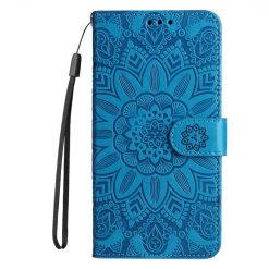 Peněženkové pouzdro Embossing Pattern Slunečnice modré – Honor Magic 7 Lite | Levné Kryty | Levné Kryty | Levné Kryty