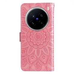 Peněženkové pouzdro Embossing Pattern Slunečnice růžové – Vivo X200 Pro | Levné Kryty | Levné Kryty | Levné Kryty