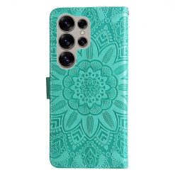 Alternative view of Peněženkové pouzdro Embossing Pattern Slunečnice zelené – Samsung Galaxy S25 Ultra