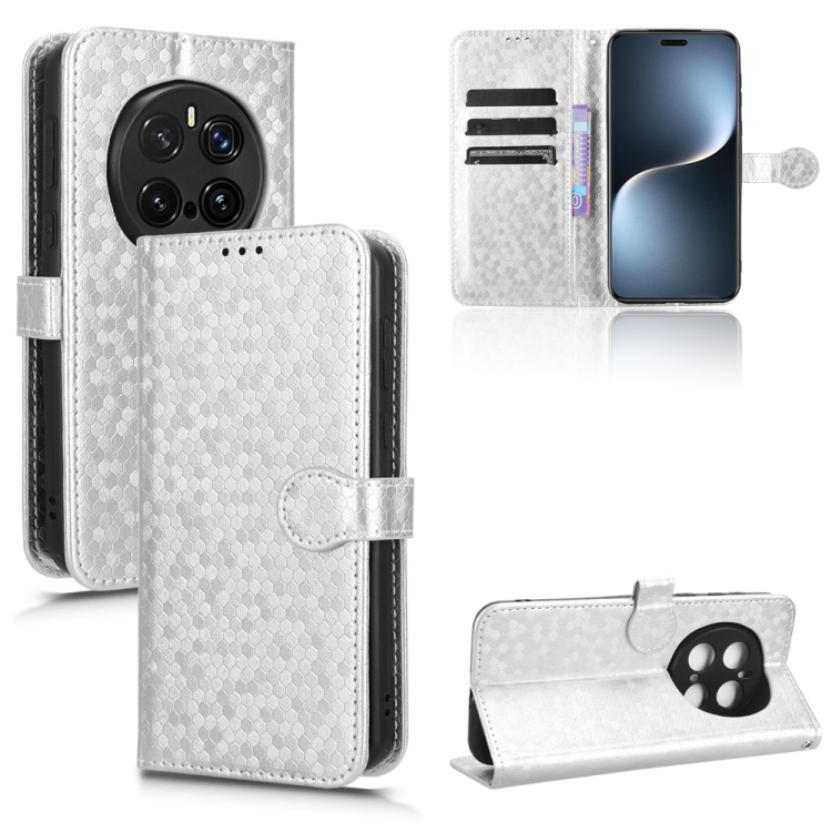 Peněženkové pouzdro Honeycomb Dot Texture Case stříbrné – Honor Magic 7 Pro | Levné Kryty | Levné Kryty | Levné Kryty