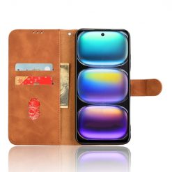 Peněženkové pouzdro Solid hnědé – Infinix Hot 50 5G | Levné Kryty | Levné Kryty | Levné Kryty