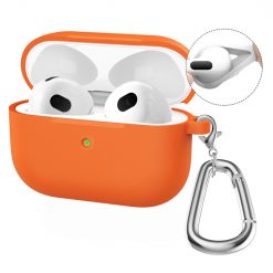 Silikonové pouzdro Enkay Hook case oranžové – Apple AirPods 4