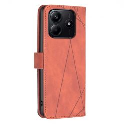 Knížkové pouzdro Rhombus hnědé – Xiaomi Redmi Note 14 (4G) | Levné Kryty | Levné Kryty | Levné Kryty