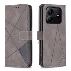 Knížkové pouzdro Rhombus šedé – Xiaomi Redmi Note 14 (4G) | Levné Kryty | Levné Kryty | Levné Kryty