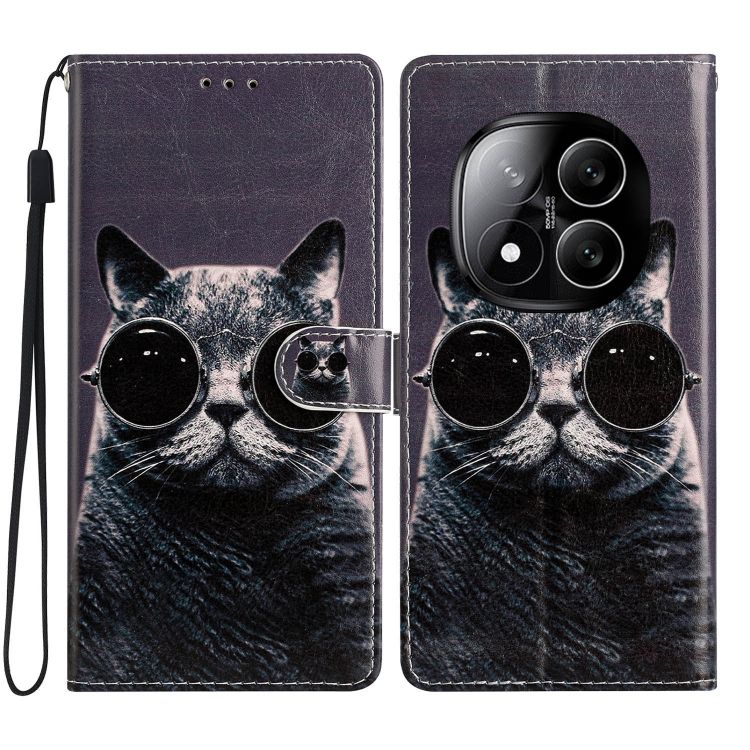 Knížkové pouzdro Trendy Cross case Kočka s brýlemi – Xiaomi Redmi Note 14 Pro+ 5G | Levné Kryty | Levné Kryty | Levné Kryty
