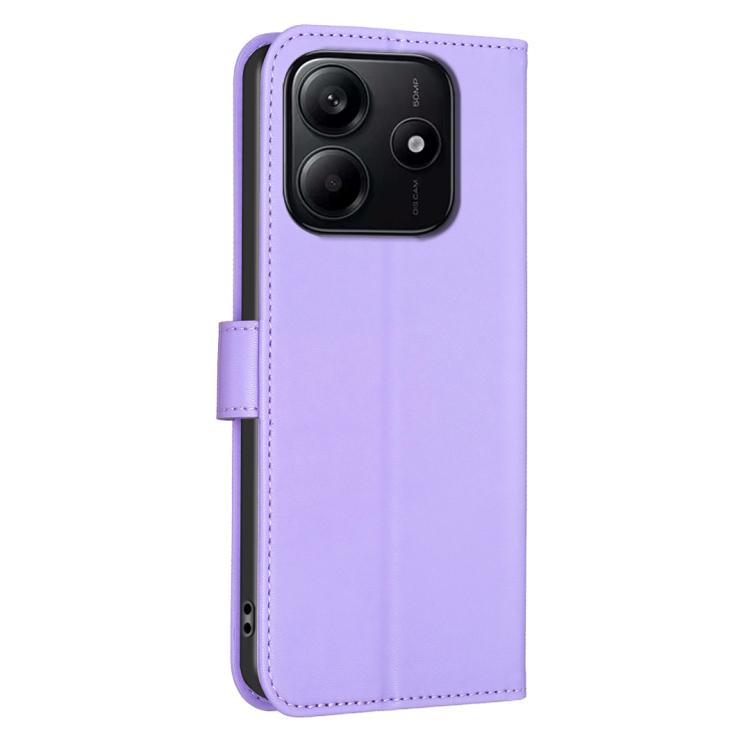 Peněženkové pouzdro Embossing Pattern case Čtyřlístky fialové – Xiaomi Redmi Note 14 (4G) | Levné Kryty | Levné Kryty | Levné Kryty