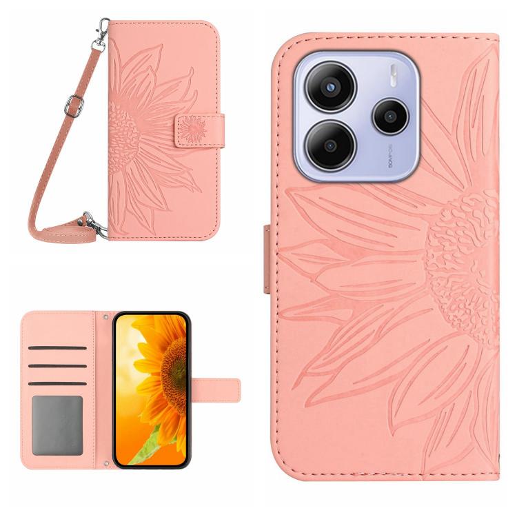 Peněženkové pouzdro Embossing Pattern Květ case růžové – Xiaomi Redmi Note 14 (4G) | Levné Kryty | Levné Kryty | Levné Kryty