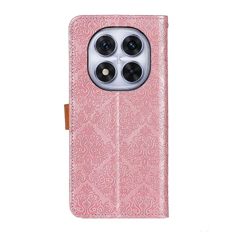 Peněženkové pouzdro Embossing Pattern Květy růžové – Xiaomi Redmi Note 14 Pro (4G) | Levné Kryty | Levné Kryty | Levné Kryty