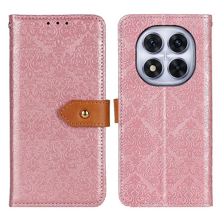 Peněženkové pouzdro Embossing Pattern Květy růžové – Xiaomi Redmi Note 14 Pro (4G) | Levné Kryty | Levné Kryty | Levné Kryty