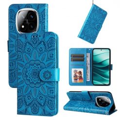 Peněženkové pouzdro Embossing Pattern Slunečnice modré – Xiaomi Redmi Note 14 Pro 5G | Levné Kryty | Levné Kryty | Levné Kryty