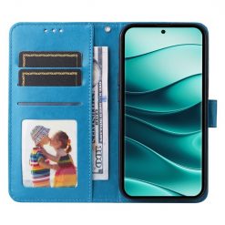 Peněženkové pouzdro Embossing Pattern Slunečnice modré – Xiaomi Redmi Note 14 Pro 5G | Levné Kryty | Levné Kryty | Levné Kryty