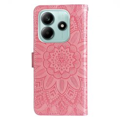 Alternative view of Peněženkové pouzdro Embossing Pattern Slunečnice růžové – Xiaomi Redmi Note 14 5G