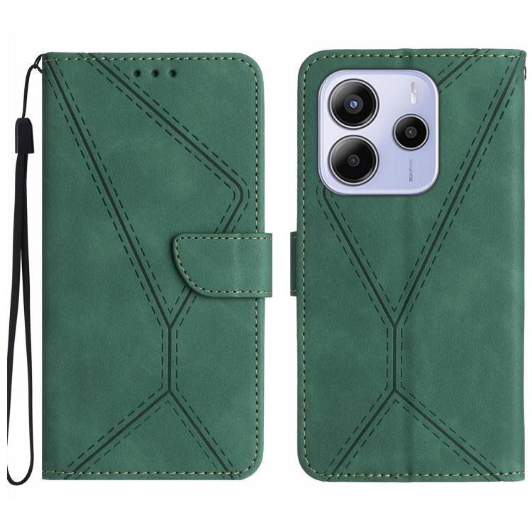 Peněženkové pouzdro Embossing Pattern Stitchy case zelené – Xiaomi Redmi Note 14 (4G) | Levné Kryty | Levné Kryty | Levné Kryty