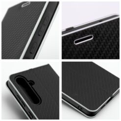 Knížkové pouzdro Luna Carbon černé – Samsung Galaxy A26 | Levné Kryty | Levné Kryty | Levné Kryty