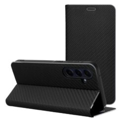 Knížkové pouzdro Luna Carbon černé – Samsung Galaxy A26 | Levné Kryty | Levné Kryty | Levné Kryty