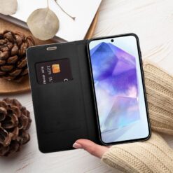 Knížkové pouzdro Luna Carbon černé – Samsung Galaxy A26 | Levné Kryty | Levné Kryty | Levné Kryty