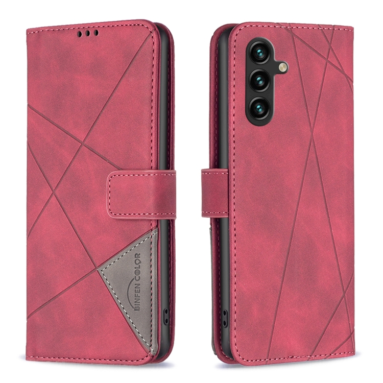 Knížkové pouzdro Rhombus červené – Samsung Galaxy A26 | Levné Kryty | Levné Kryty | Levné Kryty