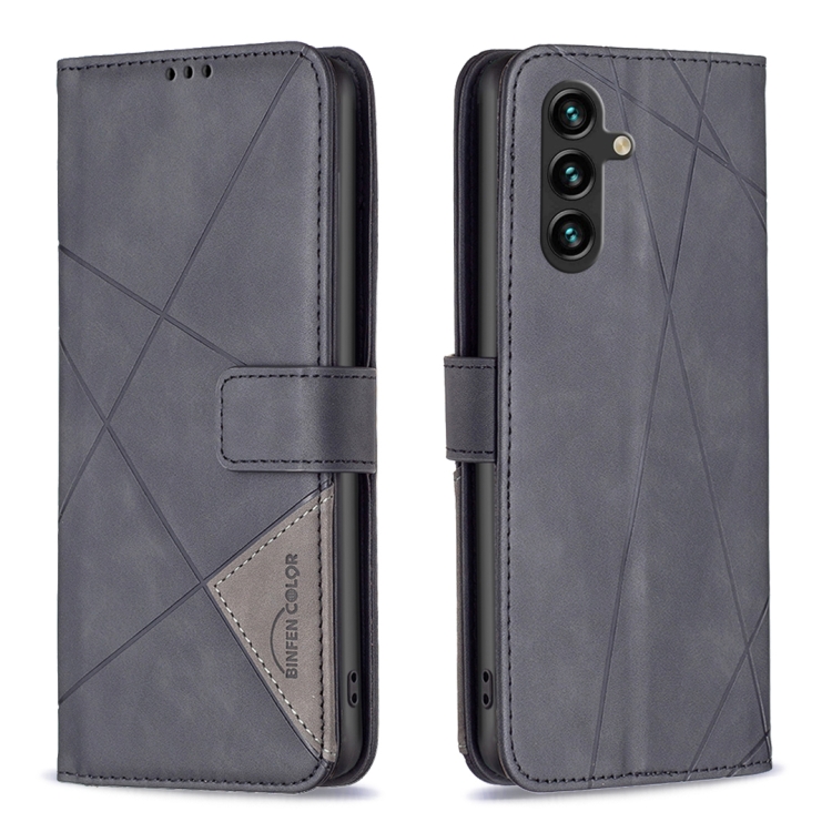 Knížkové pouzdro Rhombus černé – Samsung Galaxy A26 | Levné Kryty | Levné Kryty | Levné Kryty