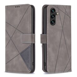 Knížkové pouzdro Rhombus šedé – Samsung Galaxy A36 | Levné Kryty | Levné Kryty | Levné Kryty